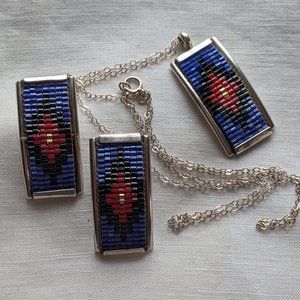 Native American Sterling Silver Earrings and Pendant Signed W/3 ~ Worn Once